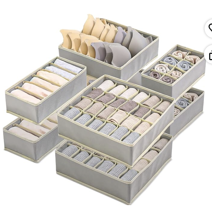 Organizer per Biancheria Intima, Set di 8 Armadio Divisori Pieghevole